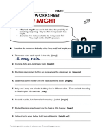 MAY Might: Grammar Worksheet