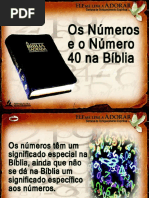 01 - SÁBADO - OS NÚMEROS, E O NÚMERO QUARENTA NA BÍBLIA
