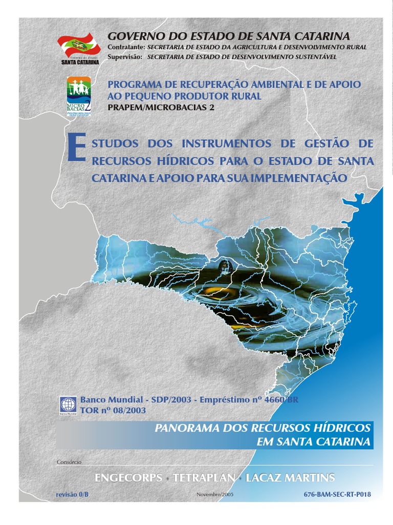 Panorama Dos Recursos Hidricos de Santa Catarina PDF Bacia de Drenagem Recursos Hídricos