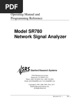 Model SR780 Network Signal Analyzer: Operating Manual and Programming Reference