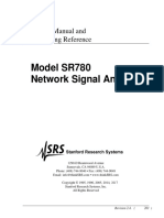 Model SR780 Network Signal Analyzer: Operating Manual and Programming Reference