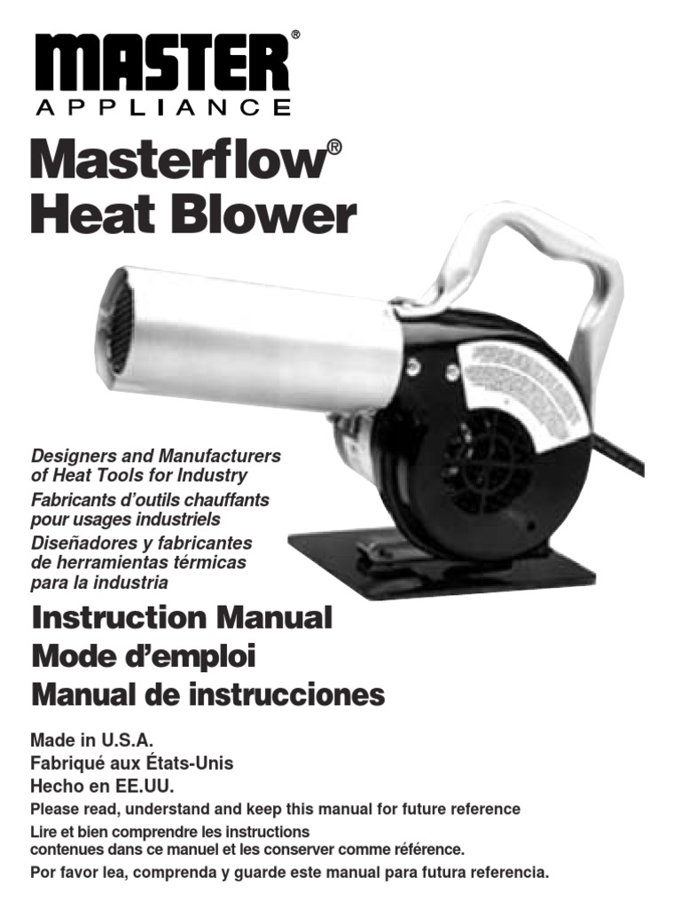 Masterflow Heat Blower Instruction Manual Mode D