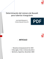 Determinación Del Número de Nusselt para Tuberías Triangulares