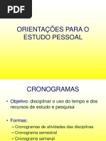Orientações Para o Estudo Pessoal