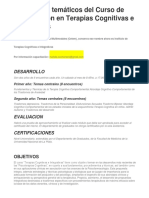 Curso de Capacitación en Terapias Cognitivas e Integrativas 