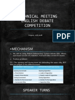 Technical Meeting English Debate Competition: August, 27th 2018