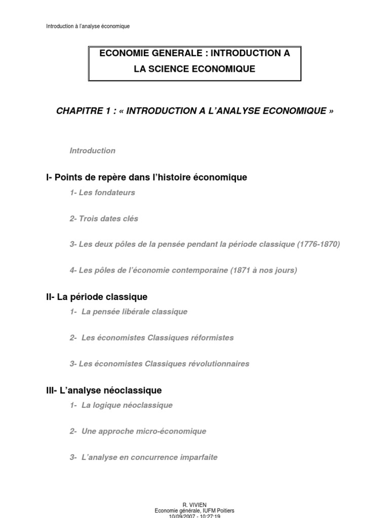 Introduction ģ Lanalyse économique Chap1 - 