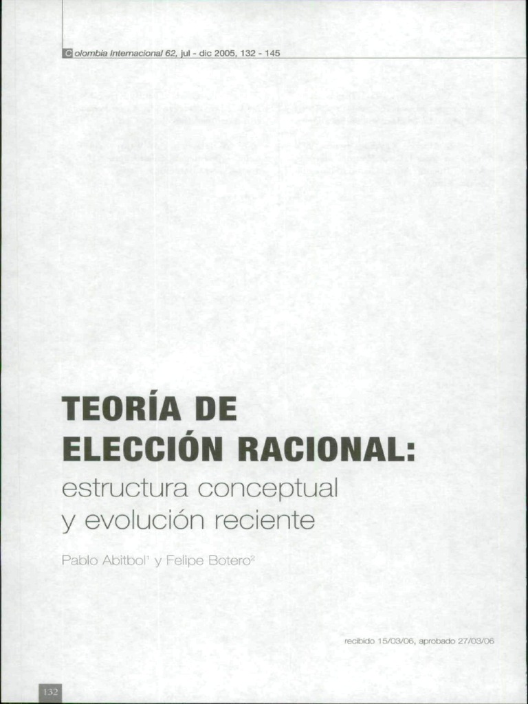 Abitbol - Teoría de La Elección Racional | PDF | Racionalidad ...