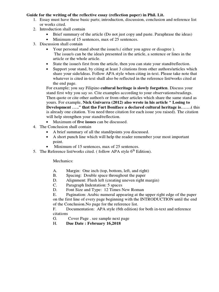 Reflective report example image