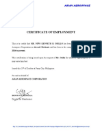 Certificate of Employment: Asian Aerospace