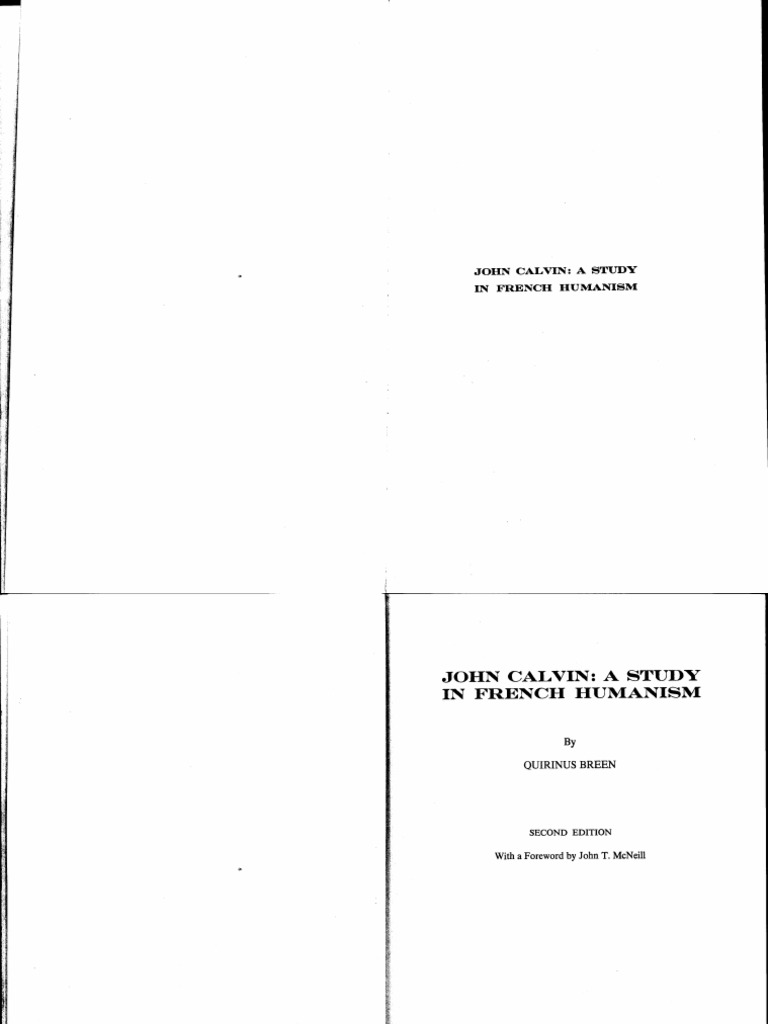 John Calvin A Study In French Humanism Pdf Humanism John Calvin