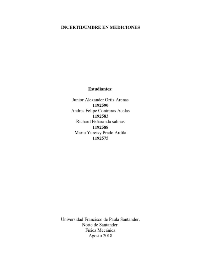 Incertidumbre en Mediciones de Física | PDF | Medición | Física
