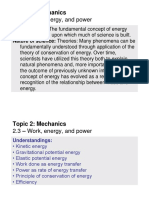 Topic 2.3 - Work, Energy and Power