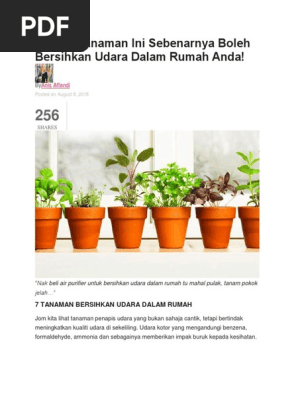 7 Jenis Tanaman Ini Sebenarnya Boleh Bersihkan Udara Dalam Rumah Anda Pdf