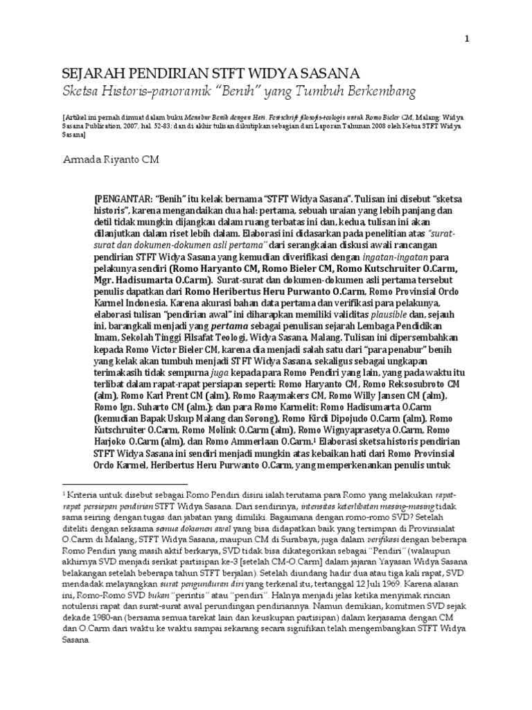STFT Widya Sasana Malang | PDF