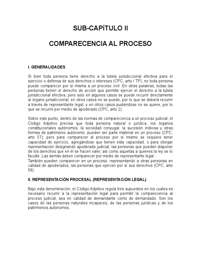 Normas de Comparecencia Judicial | PDF | Ley procesal | Demanda judicial