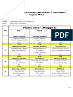 Fluent Dasar (Minggu I) : Jadwal Pelatihan Software Computational Fluid Dynamics Karyawan PT PLN