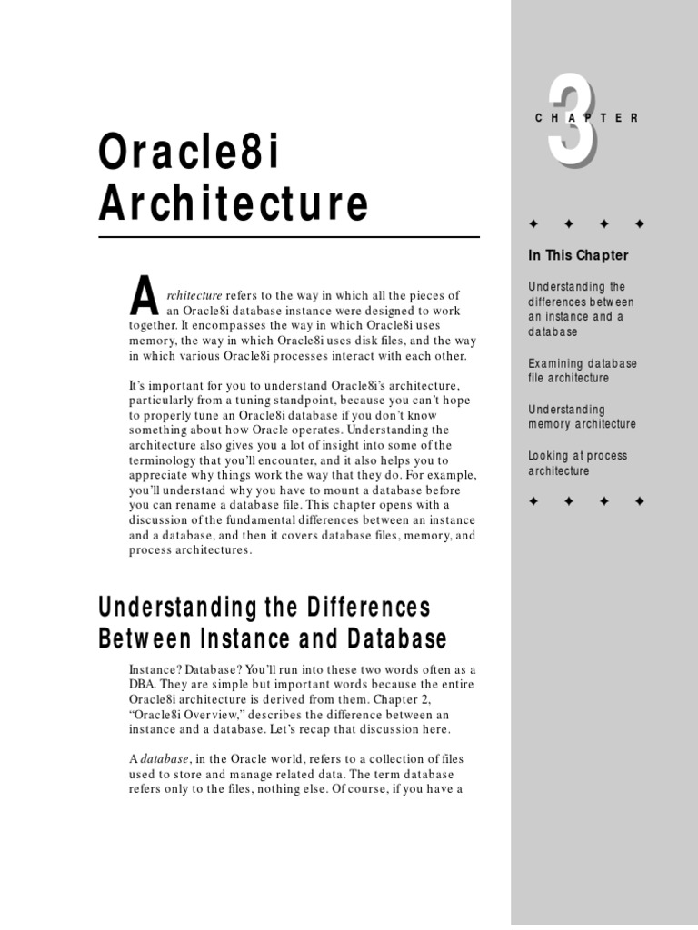 Oracle8i Architecture: Understanding The Differences Between Instance ...