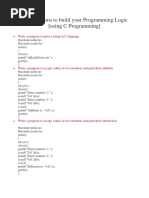 101 Programs To Build Your Programming Logic (Using C Programming)