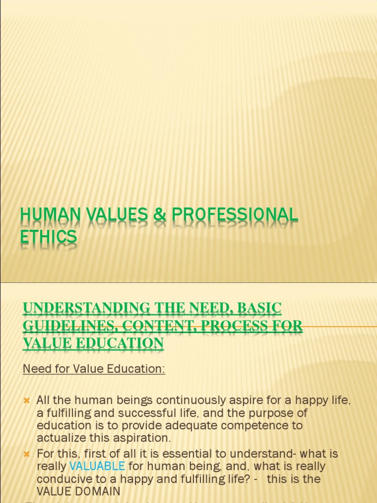 Human Values and Ethics Overview | PDF | Value (Ethics) | Thought