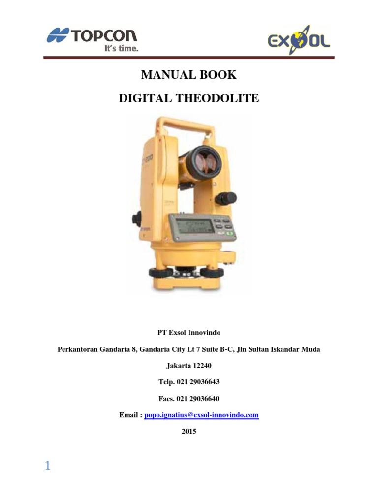 Manual Book Digital Theodolite PDF