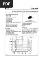 TDA7384A: 4 X 35W Quad Bridge Car Radio Amplifier