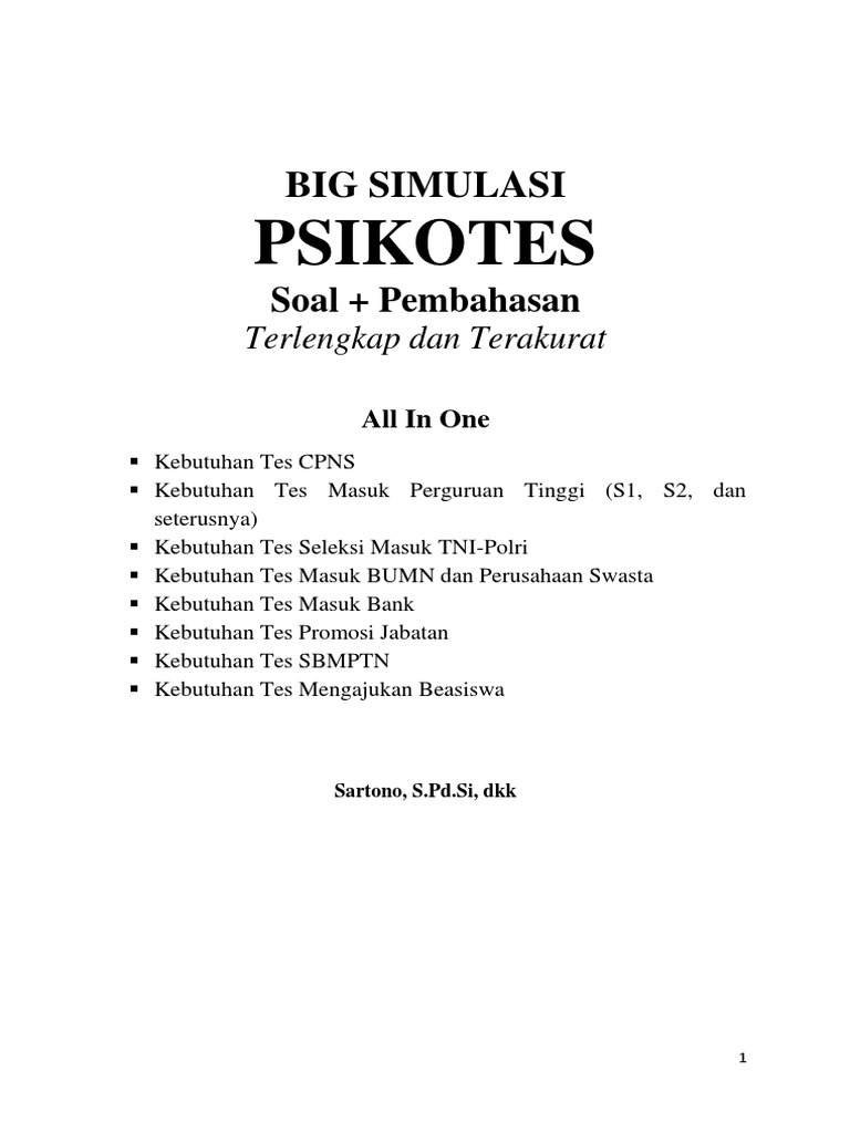 Big Simulasi Psikotes 101 Fix Sm Docx
