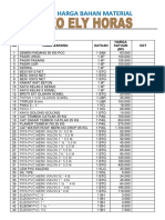 Daftar Harga Bahan Material: NO Nama Barang Satuan Harga Satuan (RP) KET