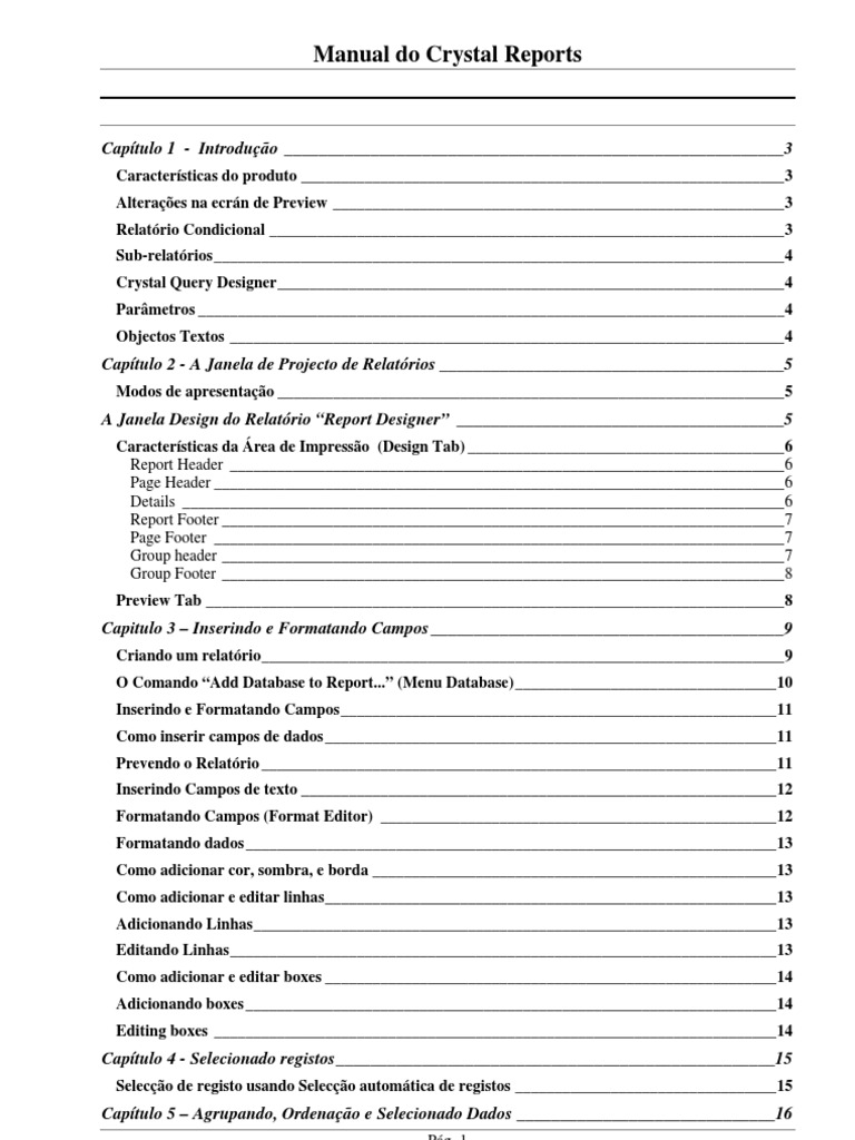 Manual do Crystal Reports | PDF