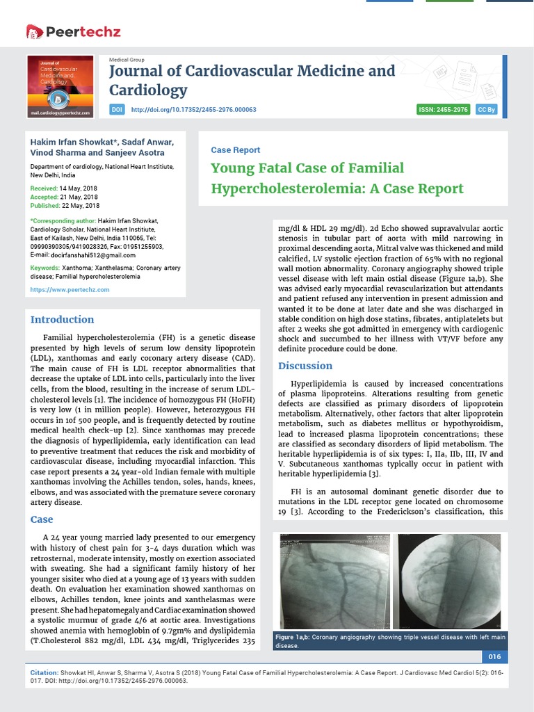 Fatal Familial Hypercholesterolemia Case | PDF | Hypercholesterolemia ...