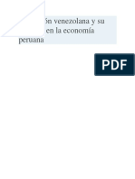 Migración Venezolana y Su Impacto en La Economía Peruana