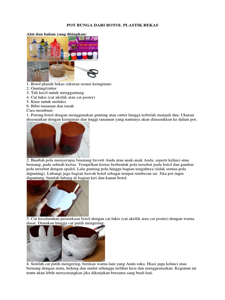 Pot Bunga Dari Botol Plastik Bekas Pdf
