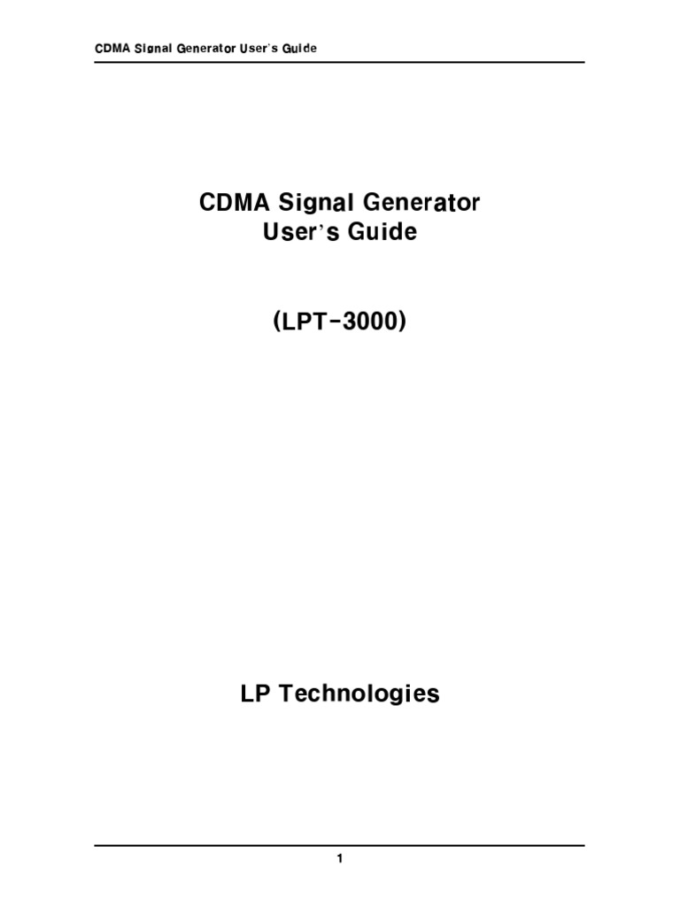 CDMA Signal Generator User's Guide | PDF | Modulation | Signal Processing