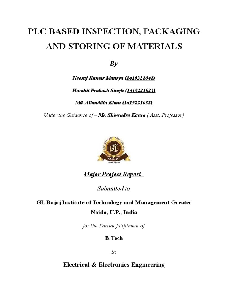PLC Based Inspection, Packaging and Storing of Materials | PDF ...