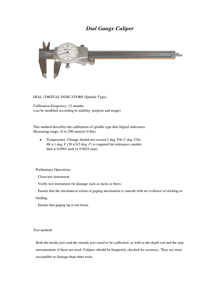 Caliper | PDF