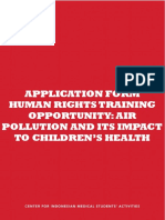 AF HRT Opportunity - Air Pollution and Its Impact To Children's Health