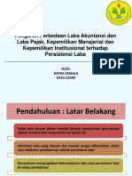 Pengaruh BTD dan Kepemilikan terhadap Persistensi Laba