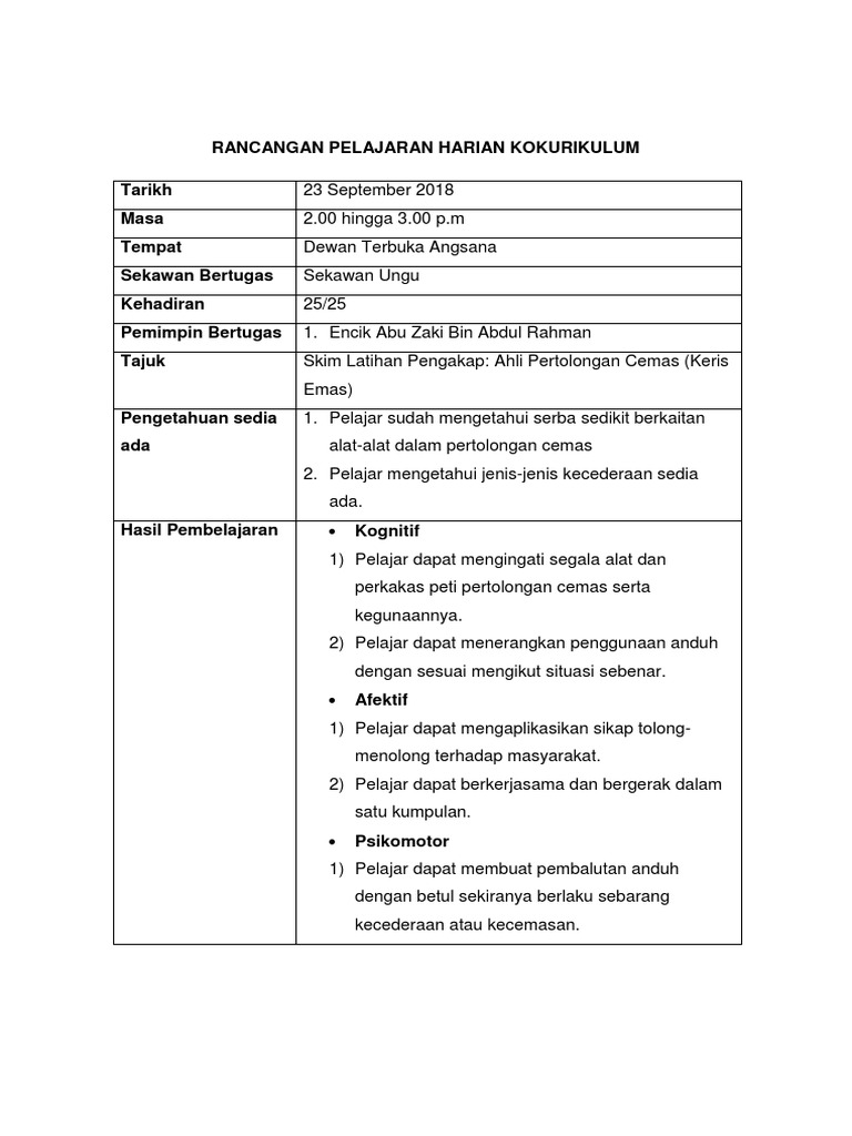 RPH Pengakap Kanak Kanak | PDF