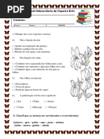 Avaliação Ciências 4º Ano