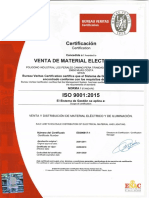 Certificado de Calidad Iso 9001 Bureau Veritas Número Es096817-1