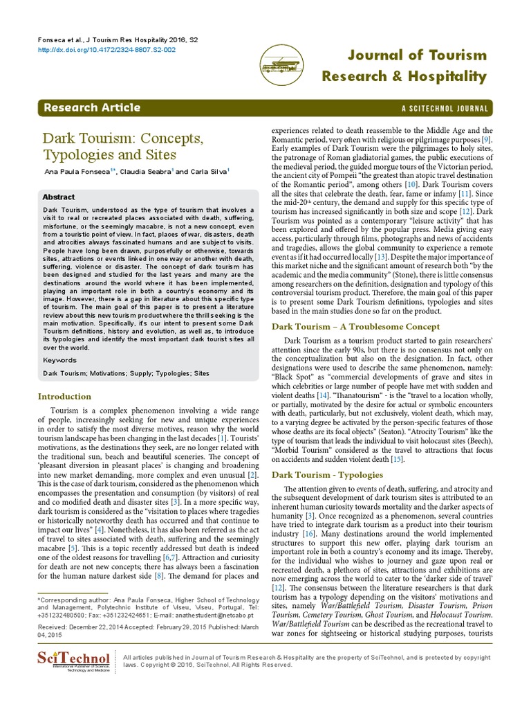 Dark Tourism Concepts Typologies and Sites | PDF | Tourism | Museum