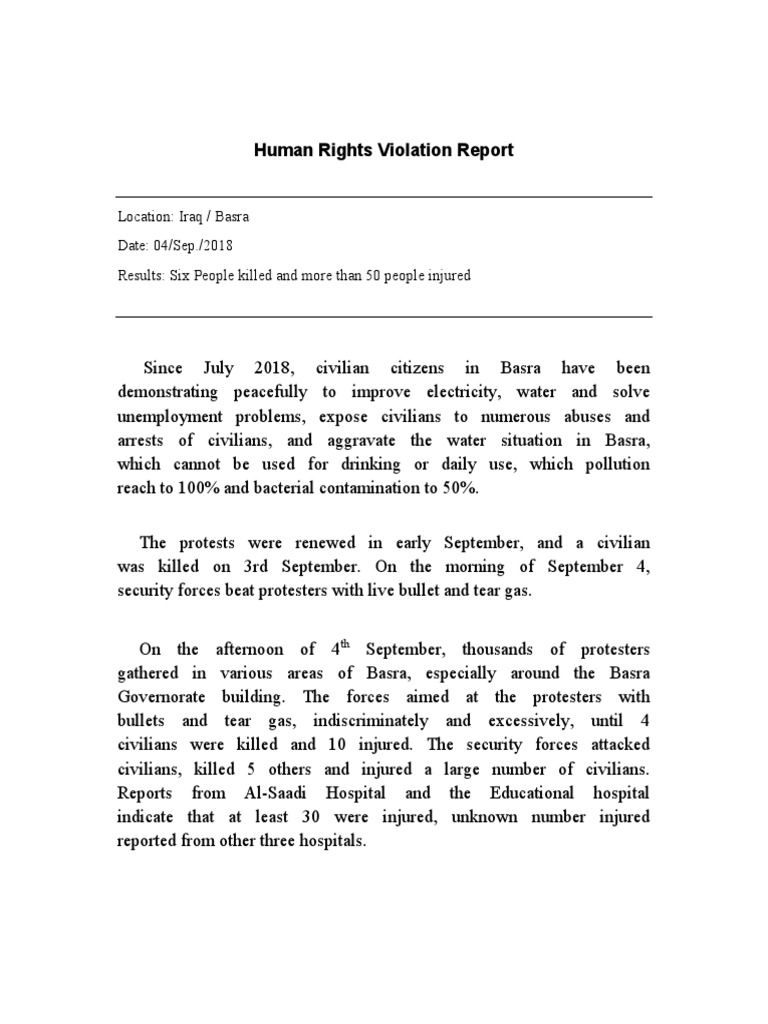 Human Rights Violation Report | PDF