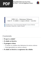 URB 121 - 1 - A Cidade e o Espaço Urbano