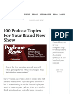 100 Podcast Topics For Your Brand New Show PDF