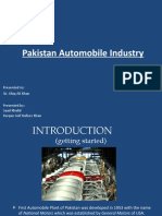 Pakistan Automobile Industry: Presented To: Sir. Afaq Ali Khan