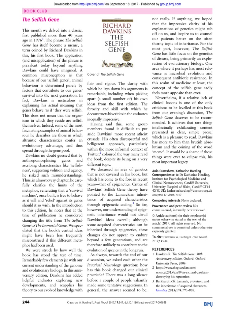 The Selfish Gene PDF Richard Dawkins Evolution