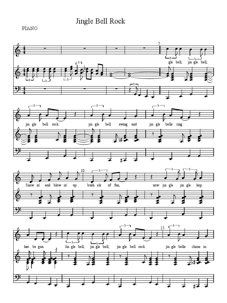 Jingle Bell Rock Piano PDF PDF Percussion Instruments Musical