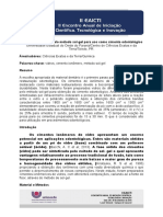 Obtenção de Vidros Pelo Método Sol-Gel para Uso Como Cimento Odontológico