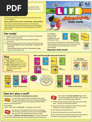 User manual Hasbro The Game of Life (English - 2 pages)