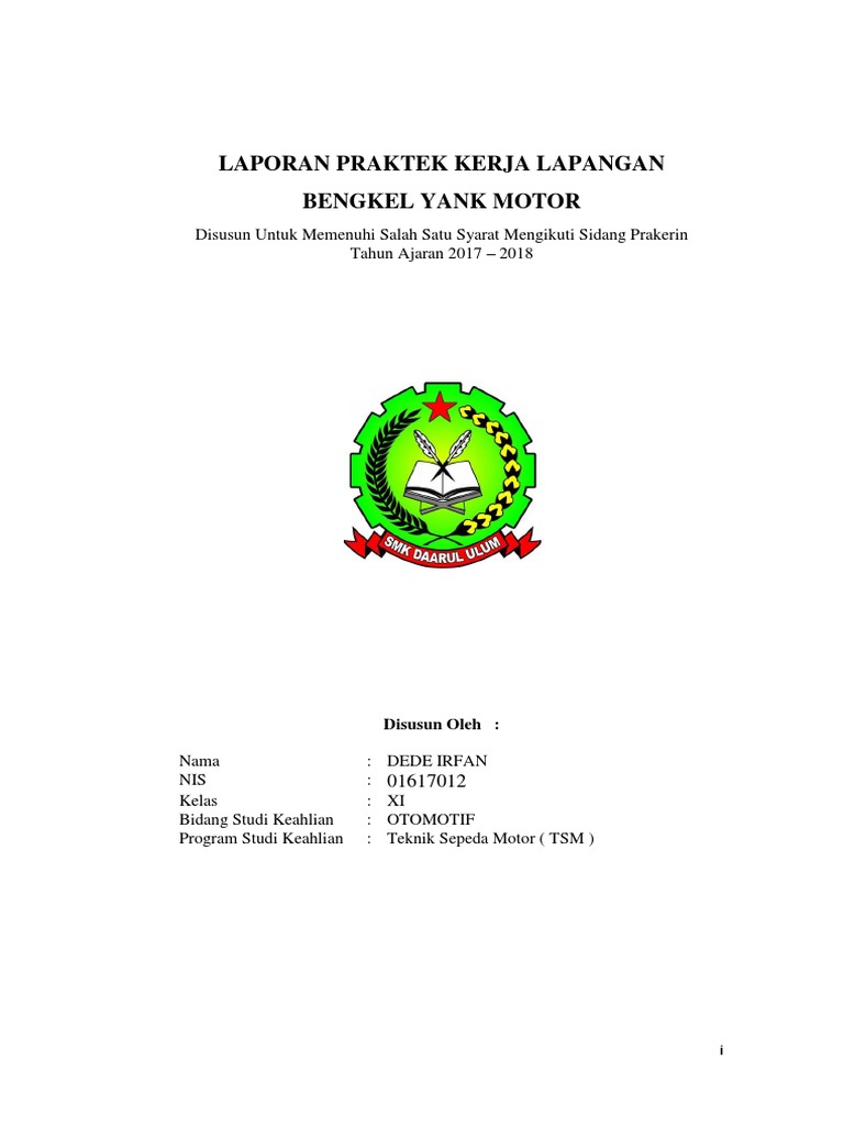 Laporan Prakerin Siswa Dede Irfan Kemudi Suspensi Dan Rangka